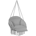 Produktbild: Tectake Hängesessel Samira Mit Dickem Sitzkissen Stabile Halteseile  81 x 80 x 139 cm Grau
