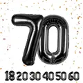 Produktbild: Zahlen luftballon 70 jahre | Schwarz Folienballon-40