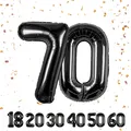 Produktbild: Zahlen luftballon 70 jahre | Schwarz Folienballon-40