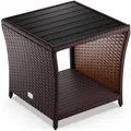 Produktbild: DeubaXXL DE Polyrattan Beistelltisch Vedis Braun 45x45x40cm 109509