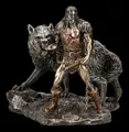 Produktbild: Tyr Figur mit Fenriswolf - Gott des Kampfes - Veronese Gottheit Deko Bronziert