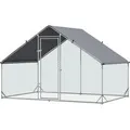 Produktbild: PawHut Hühnerstall Stahl Kunststoff Silber Grau 300L x 200B x 200H cm