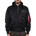 Produktbild: Alpha Industries Herren MA-1 D-Tec Bomberjacke, Schwarz (Black/Black 515), Large