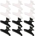 Produktbild: 12 Stück Schmetterling Friseur Klemmen Salon Haar Claw Friseur Klemme Schwarz Weiß Clip Barrettes