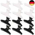 Produktbild: 12 Stück Schmetterling Friseur Klemmen Salon Haar Claw Friseur Klemme Schwarz
