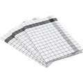 Produktbild: Ross 3er Pack Halbleinen Geschirrtücher Exclusiv Karo Weißfond 50x70 cm | schwarz - schwarz