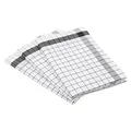 Produktbild: Ross 3er Pack Halbleinen Geschirrtücher Exclusiv Karo Weißfond schwarz, 50x70 cm