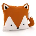 Produktbild: heimtexland Deko Kissen Herbst Strickoptik mit angenähten Ohren und Schwanz Zierkissen Dekoration Weihnachten Geschenkidee HxB 42x42 cm Kissenhülle Typ832 Fuchs