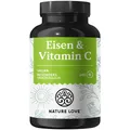 Produktbild: NATURE LOVE® Eisentabletten mit Vitamin C - 240 Stück - 20mg Eisen und 40mg Vitamin C pro Tablette
