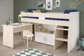 Produktbild: Parisot Jugendzimmer-Set Charly in Akazie und Weiß, (Komplett Set, 1-tlg., in verschiedenen Zusammenstellungen wählbar), Hochbett mit Schreibtisch