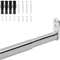 Produktbild: vasalat Kleiderstange ausziehbar 60-90 cm, robust & vielseitig - ausziehbare Kleiderstange, Garderobenstange bis 20kg belastbar - Schrankrohr ausziehbar mit Halterung