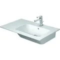 Produktbild: Duravit ME by Starck Möbelwaschtisch 83 cm, 1 Hahnloch, mit Überlauf, mit Hahnlochbank, asymmetrisch, Becken rechts, 23468300001, Farbe: Weiß mit Wondergliss