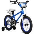 Produktbild: Bergsteiger Monaco 16 Zoll Kinderfahrrad, geeignet für 4, 5, 6 Jahre, BMX, Stützräder, Rücktrittbremse, Trinkflasche, Kettenschutz - Blau