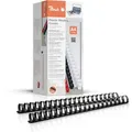 Produktbild: Peach Plastikbinderücken PB422-02, 22 mm, schwarz, 21 Ringe, 50 Stück