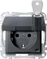 Produktbild: Schneider Electric Merten Schuko-Steckdose mit Klappdeckel, abschließbar, 1-fach, Berührungsschutz, Steckklemmen, System M, anthrazit, Artikelnummer MEG2315-0414