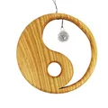 Produktbild: Fensterdeko Holz Yin Yang Fensterschmuck mit Kristall, Geschenkidee, Holzdeko, Sonnenfänger, Weihnachtsdeko