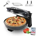 Produktbild: Sommertal PizzaProfi Pizzaofen, 32cm Pizzastein, schnelle 3-Minuten Pizza, 5-teiliges Set, 2x Pizzaschieber, Pizzaschneider, Steinplatte, Temperaturanzeige, max. 400°C