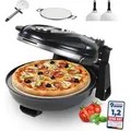 Produktbild: Sommertal PizzaProfi Pizzaofen, 32cm Pizzastein, schnelle 3-Minuten Pizza, 5-teiliges Set mit 2x Pizzaschieber, Pizzaschneider, Steinplatte, Sichtf...