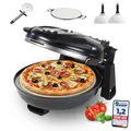 Produktbild: Sommertal PizzaProfi Pizzaofen, 32cm Pizzastein, schnelle 3-Minuten Pizza, 5-teiliges Set, 2x Pizzaschieber, Pizzaschneider, Steinplatte, Temperaturanzeige, max. 400°C