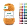Produktbild: Gründl Wolle Cotton Quick uni - dünne Wolle zum Häkeln - Strickgarn - Häkelgarn - Glänzend und hautfreundlich - 100% Baumwolle - 1 Knäuel 50 g / 125 m - Nadelstärke 3-4 - Senf