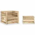 Produktbild: vidaXL 2-teiliges Paletten-Gartenlounge-Set, imprägniertes Kiefernholz