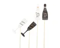 Produktbild: Viana Dekofigur Silvester Holzdekoration Blumenstecker Sektgläser Party, 12 Stück