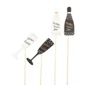 Produktbild: Silvester Holzdekoration Blumenstecker Sektgläser Party, 12 Stück