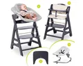Produktbild: Hauck Hochstuhl Beta Plus Dark Grey - Newborn Set Premium (Set), Babystuhl ab Geburt mit Neugeborenen Aufsatz, Sitzpolster & Essbrett