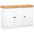 Produktbild: Homestyle4u Sideboard, Weiß, Metall, 3 Fächer, 134x82x41 cm, Wohnzimmer, Kommoden & Sideboards, Sideboards