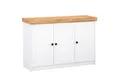 Produktbild: Homestyle4u Kommode 135x82x42 Sideboard Weiß Eiche Anrichte Schrank Landhausstil