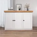 Produktbild: Kommode Weiß Holz Sideboard Anrichte Schrank Mehrzweckschrank Eiche Homestyle4u