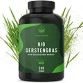 Produktbild: Bio Gerstengras – 240 vegane Kapseln – 3.000 mg pro Tag – aus deutschem Anbau & in Deutschland produziert – laborgeprüft & biozertifiziert – hochdosiert, vegan & frei von Zusatzstoffen – TRUE NATURE®