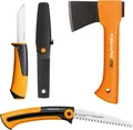 Produktbild: Fiskars Axt Fiskars Camping-Set Beil X5 Handsäge SW73 Messer Holster 3-teilig