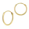 Produktbild: Paar (2Stück) Creolen 333 Gold Ohrringe Herren Männer Damen 15mm OK10