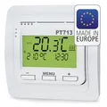 Produktbild: ELEKTROBOCK PT713 Digitaler Raumthermostat mit 𝚅𝚎𝚛𝚋𝚛𝚊𝚞𝚌𝚑𝚜𝚋𝚎𝚛𝚎𝚌𝚑𝚗𝚞𝚗𝚐 - Beleuchtetem LCD Display - Optimal Start Funktion - Für elektrische Heizungen - Einstellbare Wochenprogramme