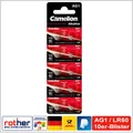 Produktbild: AG1, LR621, LR60, 364, Knopfzellen Batterien Alkaline 1,5V Camelion im 10er-Pack