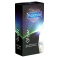 Produktbild: Pasante Kondome Glow (leuchtende Kondome mit grünem Leuchteffekt) Packung mit, 12 St., Leuchtkondome, fluoreszierend, leuchten im Dunkeln