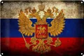 Produktbild: Blechschild Flagge 30x20 cm Russland Fahne Wappen Metall Deko Schild tin sign