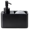 Produktbild: WENKO Spülmittelspender Geschirrspül-Set 2-teilig RESA, Schwarz, B 14,5 cm, Kunststoff, Polyresin, für 150 ml