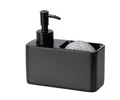 Produktbild: WENKO Spülmittelspender Resa Schwarz mit Schwammablage Pumpkopf Organizer
