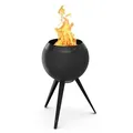 Produktbild: Moon 45 Feuerschale mit hohem Fuß 75 cm Höhe Holzvergaser Technologie - All Black
