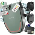 Produktbild: ELONEO Fahrradtasche für Gepäckträger mit LED Licht, 20L - 100% wasserdicht mit Tragegriff und Schultergurt, Fahrradtasche Gepäckträger, Fahrrad Gepäckträgertasche, mintgrün