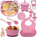Produktbild: 10-teilig Silikon Baby Geschirrset, baby led weaning,rutschfest mit Saugnapf,...