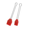 Produktbild: Westmark 2 Brat- und Backpinsel, Länge: 20 cm/22 cm, Silikon/Rostfreier Edelstahl, Silicone, Rot/Silber, 154422E7