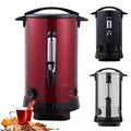 Produktbild: Arebos Glühweinkocher 950 W | Heißgetränkespender | 8,8 L | mit Auffangschale, Auslasshahn, Thermostat und Überhitzungsschutz | Temperatureinstellung von 30-110°C | Rot
