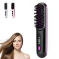Produktbild: Go Brush Pro,Tragbare Glättungsbürste für Haarstyling,GoBrush Pro Hair,Wiederaufladbare beheizte Stylingbürsten für Reisen,Haarfreundliches & Langlebiges Design (Schwarz)