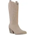 Produktbild: VAN HILL Damen Cowboystiefel Stiefel Stickereien Schuhe 840199, Farbe: Beige, Größe: 37 - Beige - 37