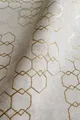 Produktbild: Newroom Vliestapete, Beige Tapete Leicht Glänzend Modern - Mustertapete Metalic Gold Grau Hexagon Grafisch für Schlafzimmer Wohnzimmer Küche