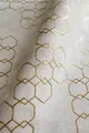 Produktbild: Tapete Vliestapete Beige Leicht Glänzend Hexagon Sechseck Mustertapete Metalic