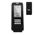 Produktbild: MEBUS funkgesteuerte Wetterstation mit Außensensor, Thermometer/Hygrometer, Funkuhr, Wohlfühlindikator Raumklima, Wettervorhersage mit Symbolen, Mondkalender, Wecker, Farbe: Schwarz, Modell: 40687